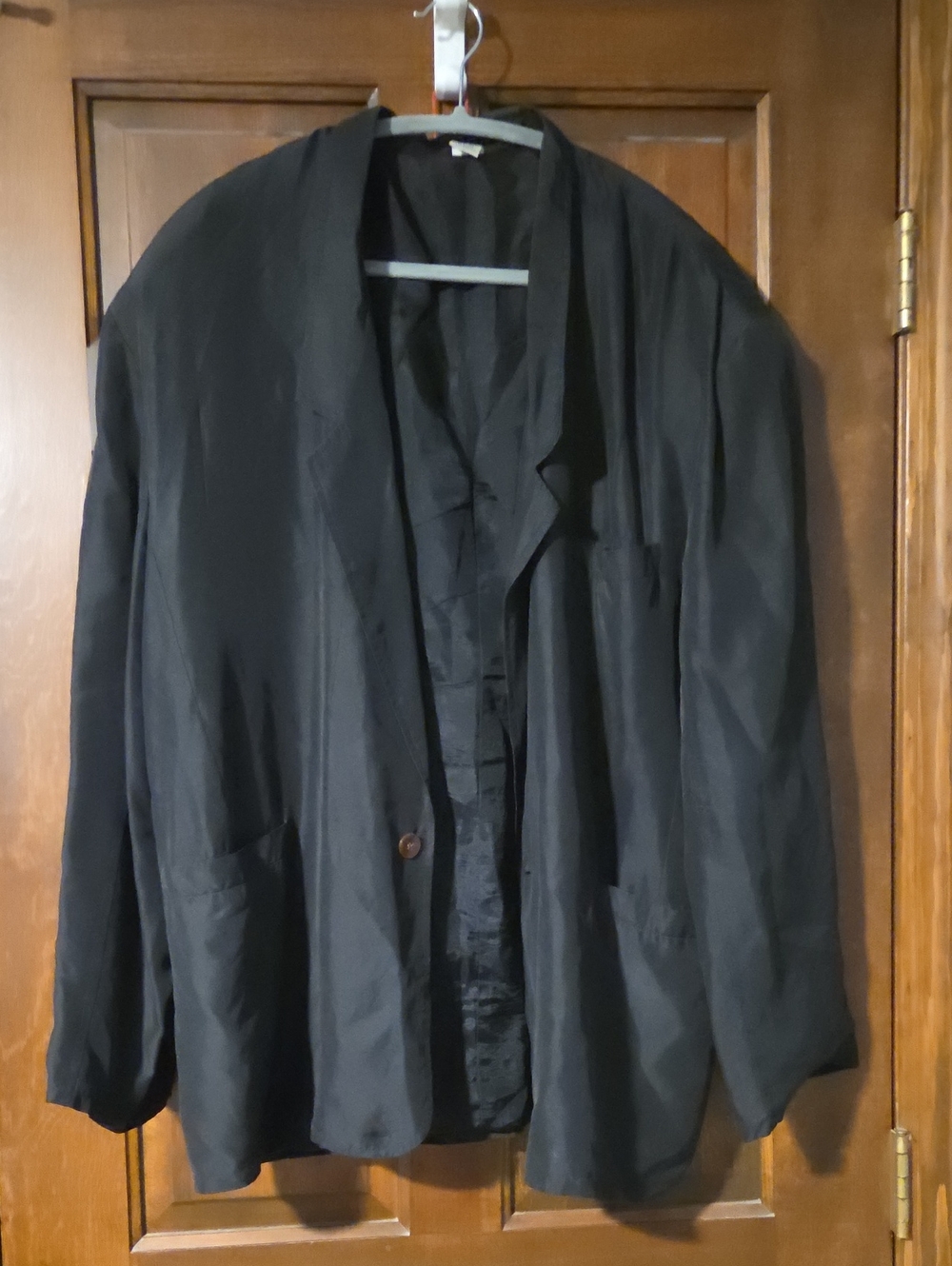 Men's Black Open-Front Blazer Jacket